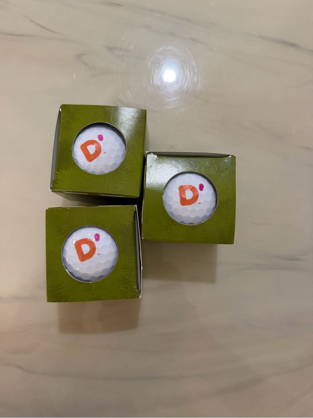 TaylorMade Golf Balls with Orange 'D' Dunkin Logo - Set of 3